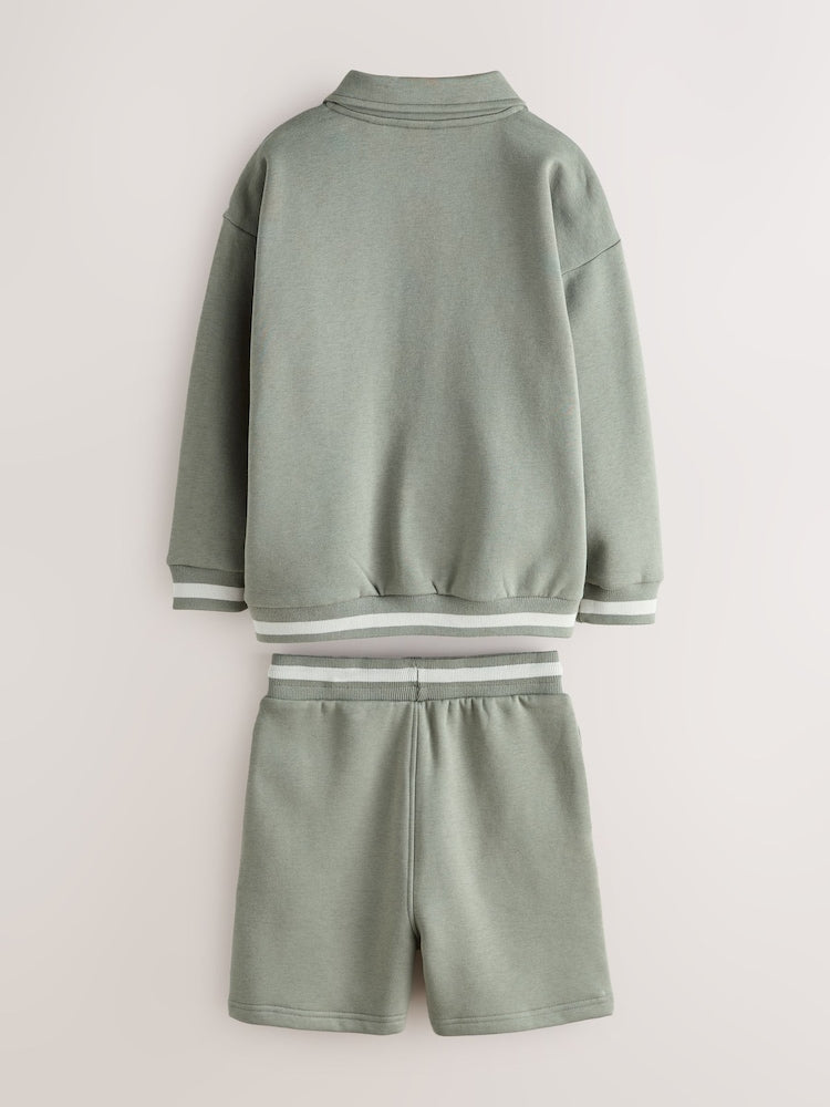 Baker by Ted Baker Green Varsity Jacket, T-Shirt and Shorts Set - Size 6 - 9 Months (68 - 74cm)