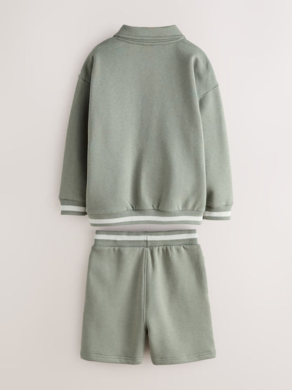 Baker by Ted Baker Green Varsity Jacket, T-Shirt and Shorts Set - Size 6 - 9 Months (68 - 74cm)