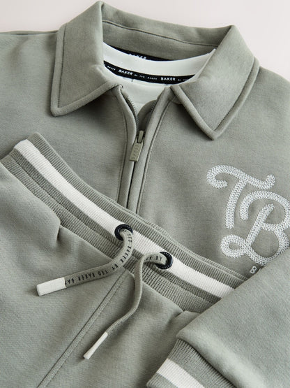 Baker by Ted Baker Green Varsity Jacket, T-Shirt and Shorts Set - Size 6 - 9 Months (68 - 74cm)