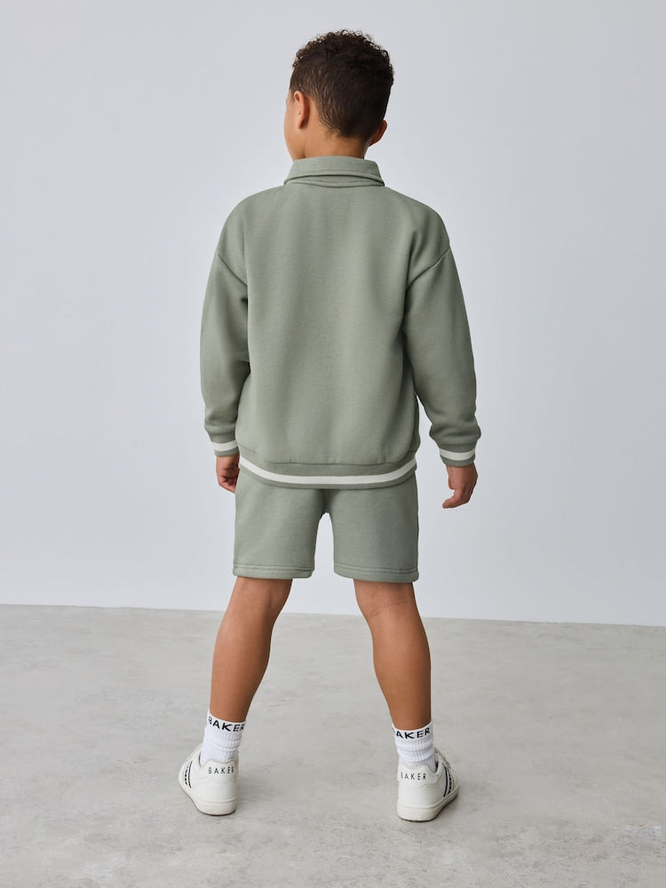 Baker by Ted Baker Green Varsity Jacket, T-Shirt and Shorts Set - Size 6 - 9 Months (68 - 74cm)