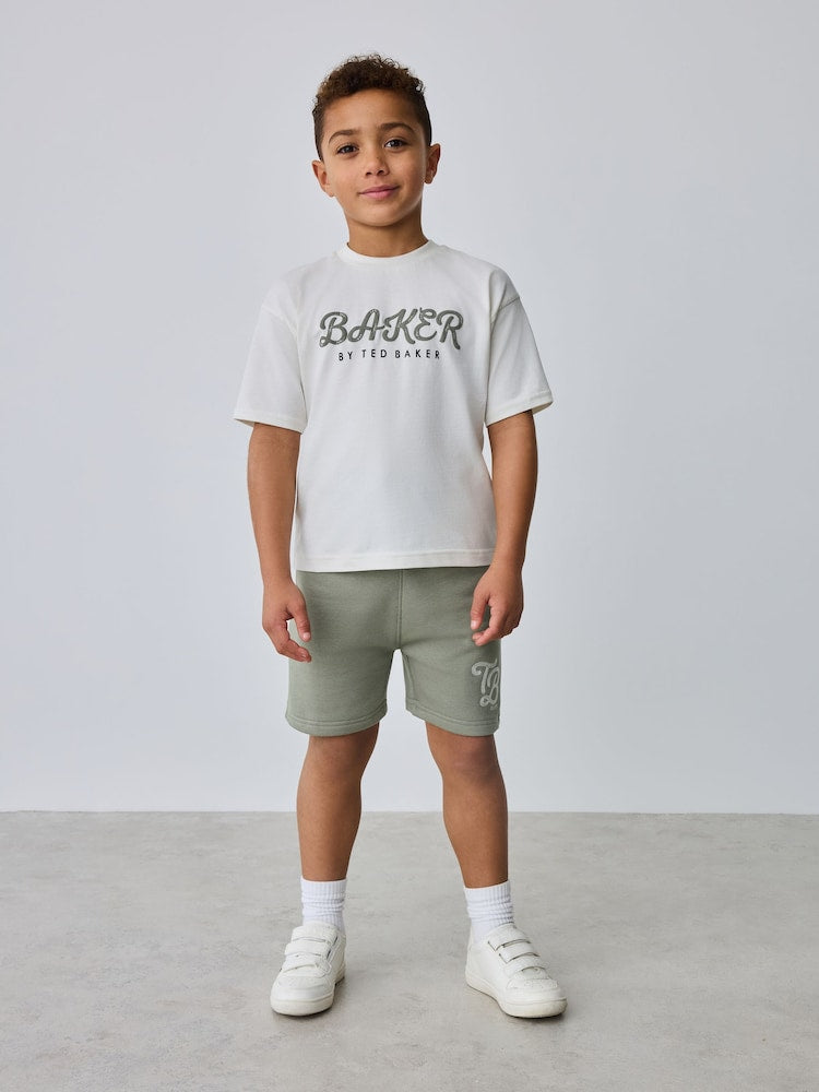 Baker by Ted Baker Green Varsity Jacket, T-Shirt and Shorts Set - Size 6 - 9 Months (68 - 74cm)