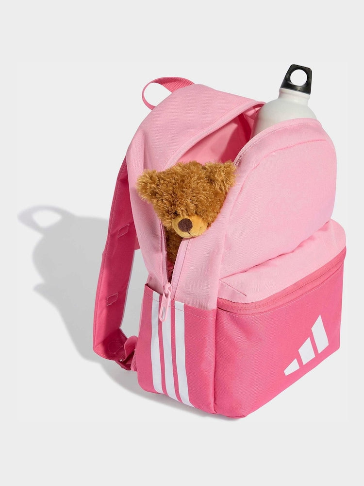 adidas Pink 3 Bar Kids Backpack - Size One