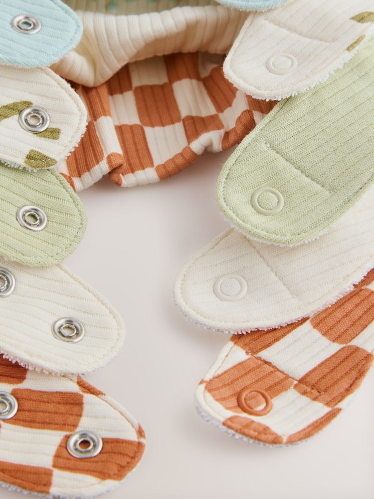 Green/Orange Baby Bibs 5 Pack