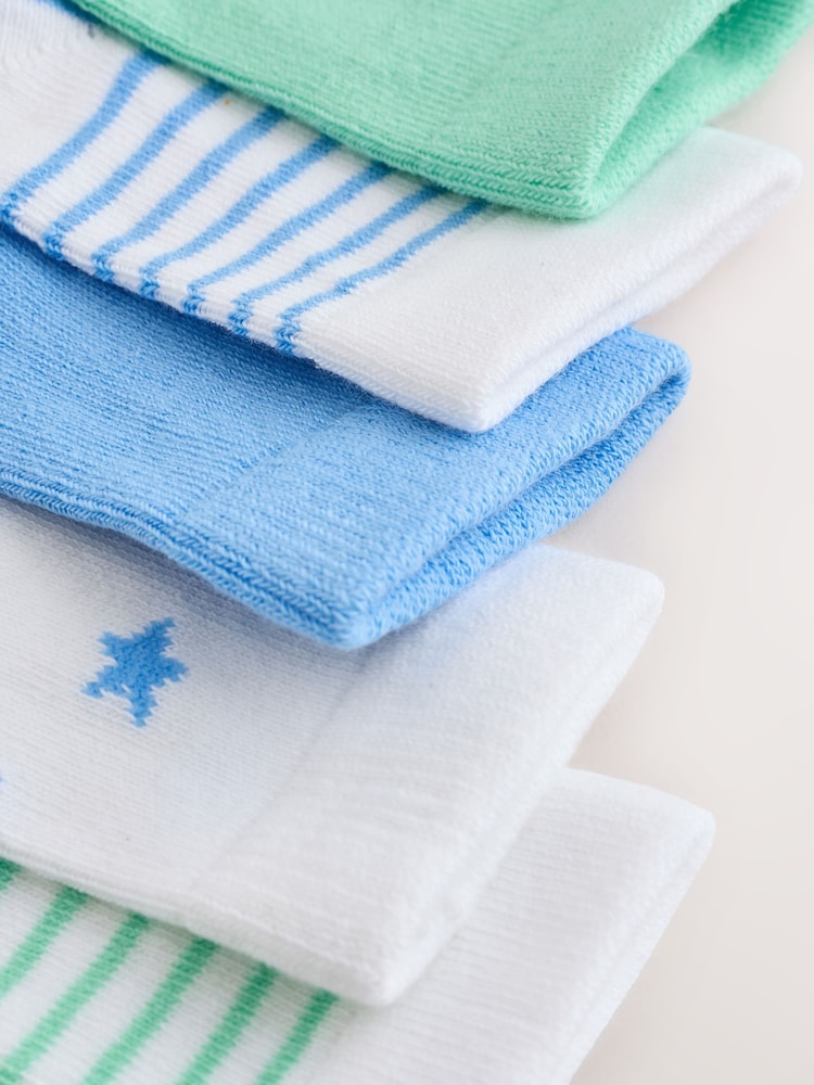 Green baby socks 5 pack (0mths-2yrs) - Size 50cm (First Size)
