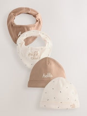 Neutral Milk Club Baby Hat &amp; Bib Set (0-12mths) - Size 5lb
