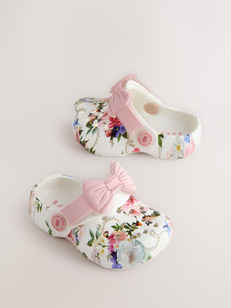Baker by Ted Baker Baby Girls Clog Sandals With Bow - Floral / EU 20.5 (UK 4)