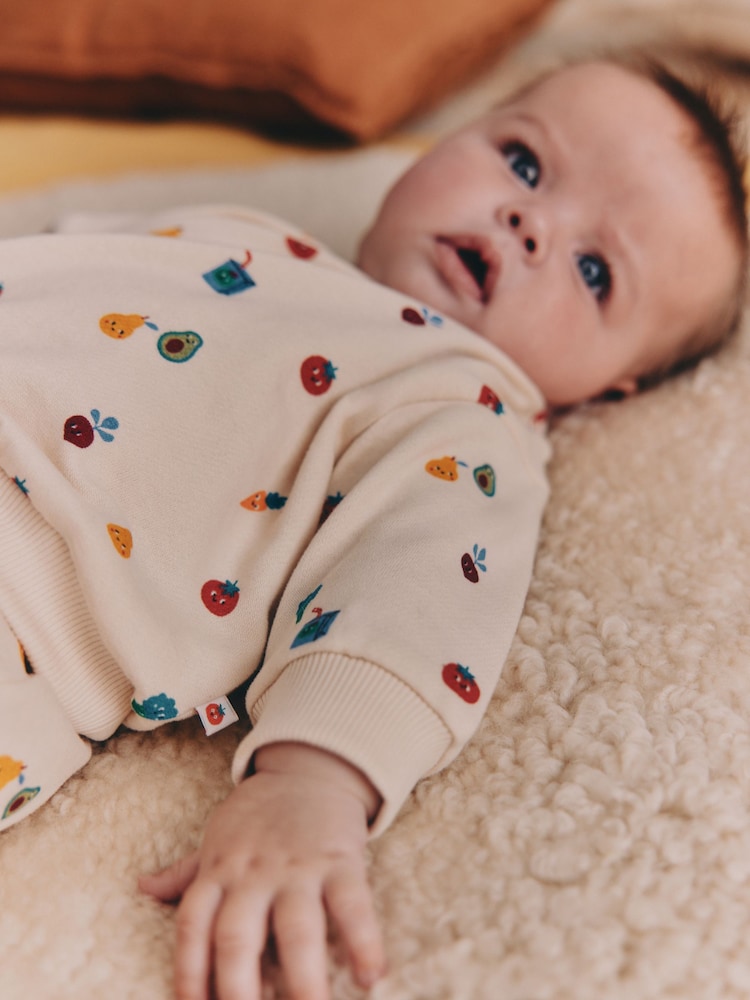 Bright Veg Print Sweat Top and Joggers Baby Set (0mths-2yrs) (0mths-2yrs) - Size Up to 1 Month (56cm)