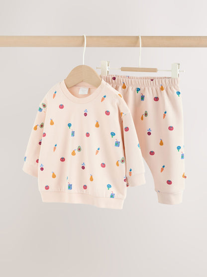 Bright Veg Print Sweat Top and Joggers Baby Set (0mths-2yrs) (0mths-2yrs) - Size Up to 1 Month (56cm)