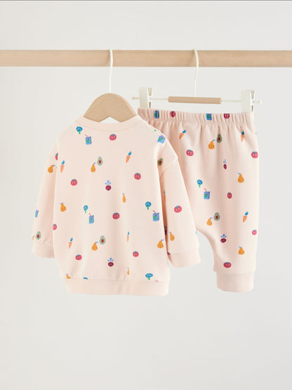 Bright Veg Print Sweat Top and Joggers Baby Set (0mths-2yrs) (0mths-2yrs) - Size Up to 1 Month (56cm)