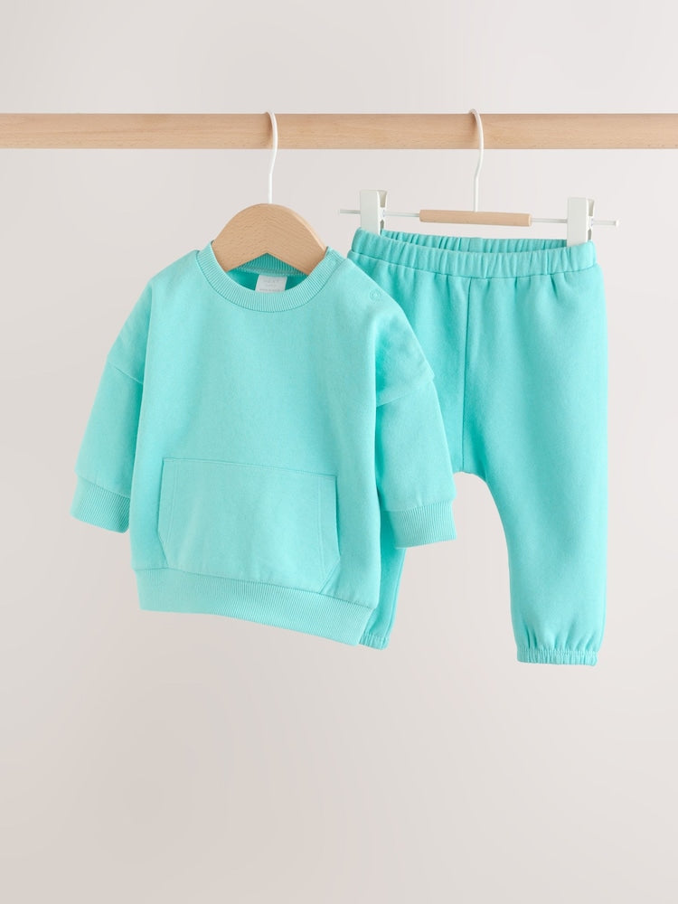 Green Sweat Top and Joggers Baby Set (0mths-2yrs) (0mths-2yrs) - Green / 12-18 Months (80-86cm)