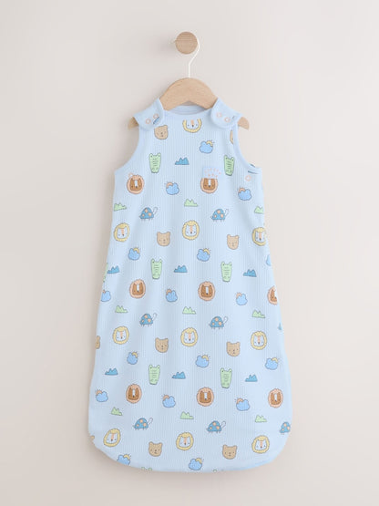 Blue Safari Animals 1 Tog Sleeveless Baby Sleep Bag