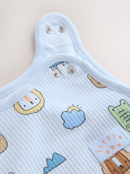 Blue Safari Animals 1 Tog Sleeveless Baby Sleep Bag