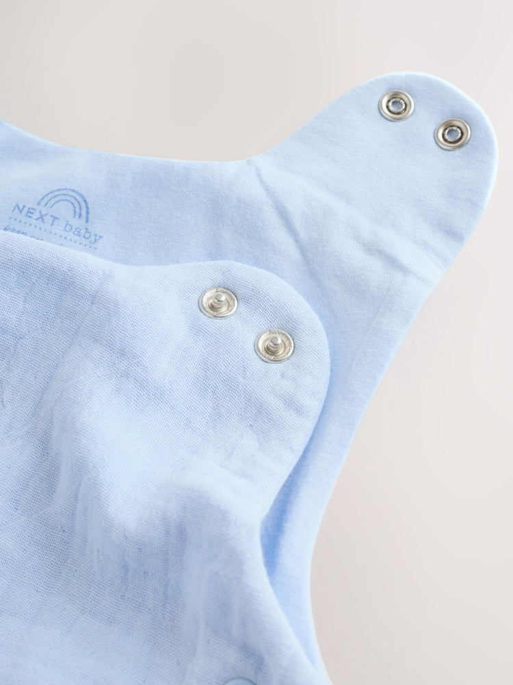 Blue Muslin 1 Tog Baby Sleep Bag