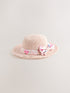 Baker by Ted Baker Pink Straw Effect Hat with Bow - 11-13 Years (146-158cm)