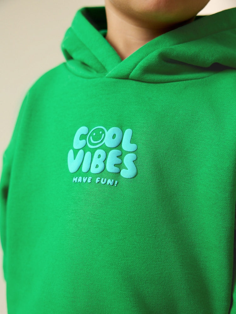 Green Cool Vibes Printed Hoodie and Joggers Set (3mths-7yrs)