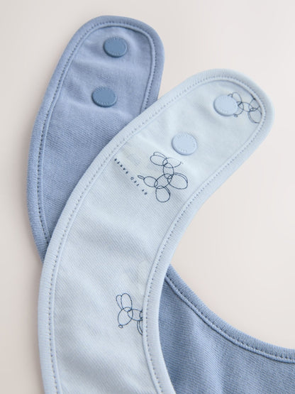 Baker by Ted Baker 2 Pack Blue Baby Bibs - Size One
