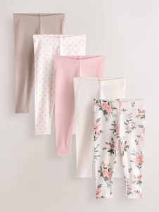 River Island Pink Ribbed Floral Kickflare Leggings 2 Pack - Size 12-18 Months (80-86cm)