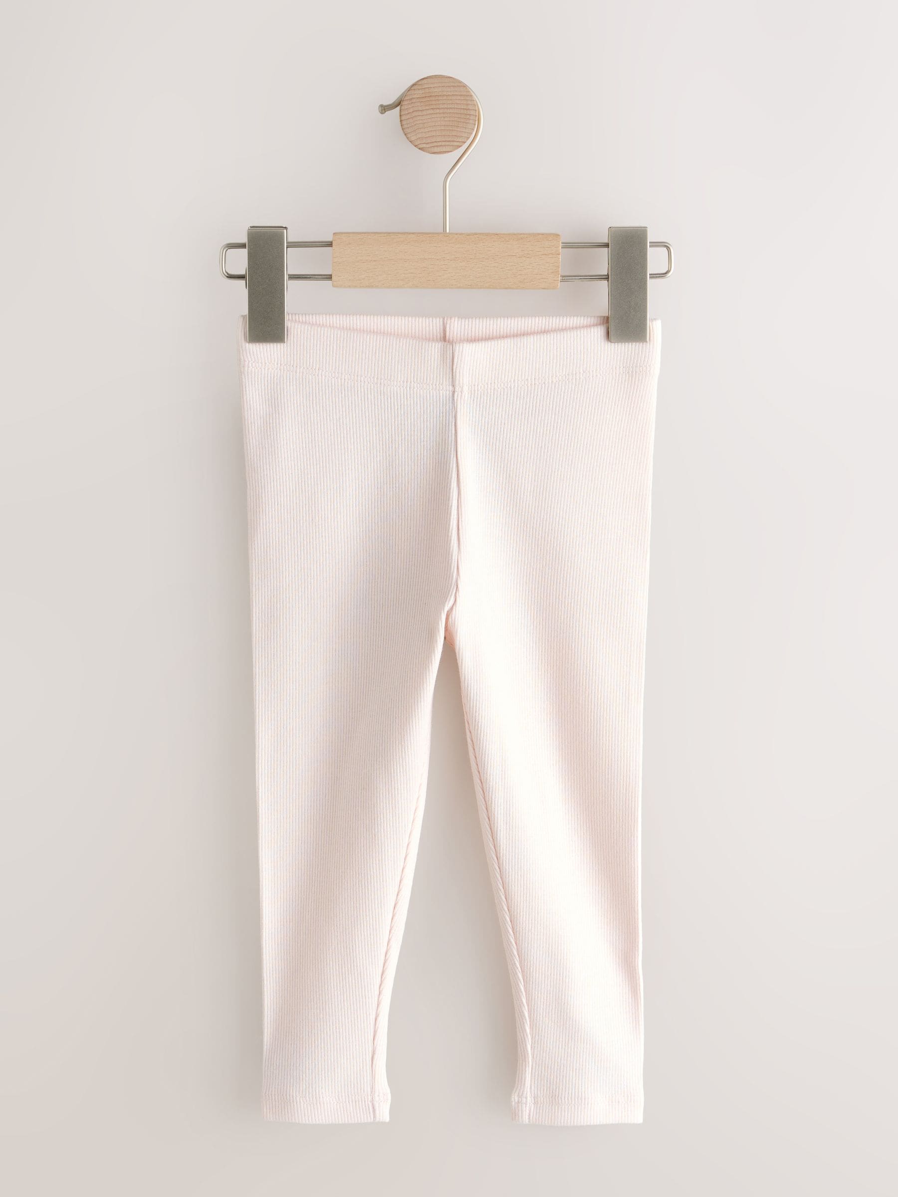 Pink Ribbed Leggings 5 Pack (3mths-7yrs) - Size 3-6 Months (62-68cm)