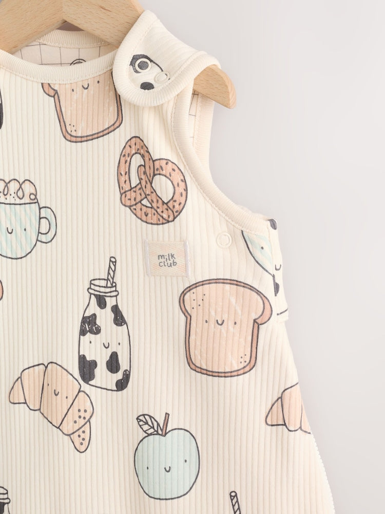Neutral Milk Club Breakfast 1 Tog Sleeveless Baby Sleep Bag