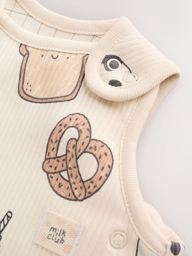 Neutral Milk Club Breakfast 1 Tog Sleeveless Baby Sleep Bag
