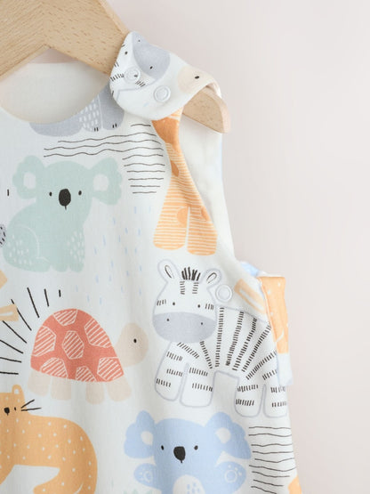 Neutral Safari Animals 1 Tog Sleeveless Baby Sleep Bag