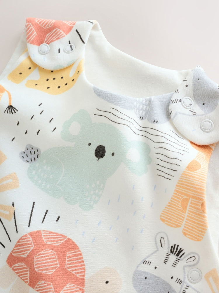 Neutral Safari Animals 1 Tog Sleeveless Baby Sleep Bag