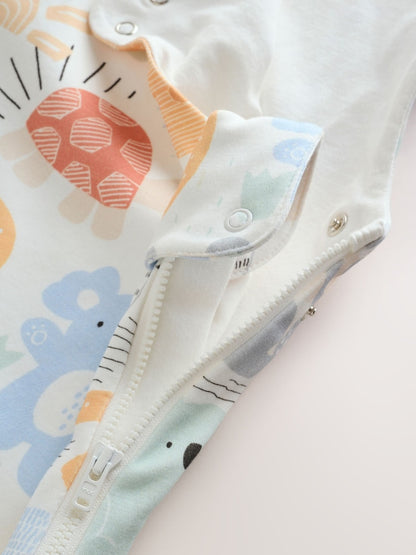 Neutral Safari Animals 1 Tog Sleeveless Baby Sleep Bag