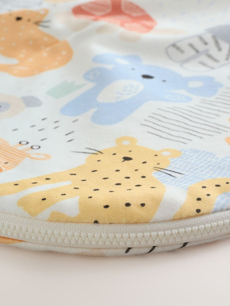 Neutral Safari Animals 1 Tog Sleeveless Baby Sleep Bag