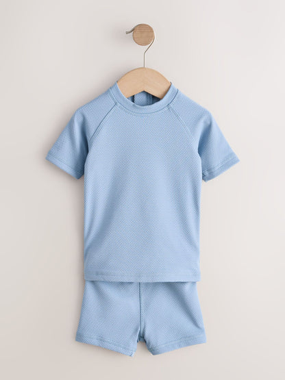 Blue Textured Swim Set (3mths-7yrs) - Size 3-6 Months (62-68cm)