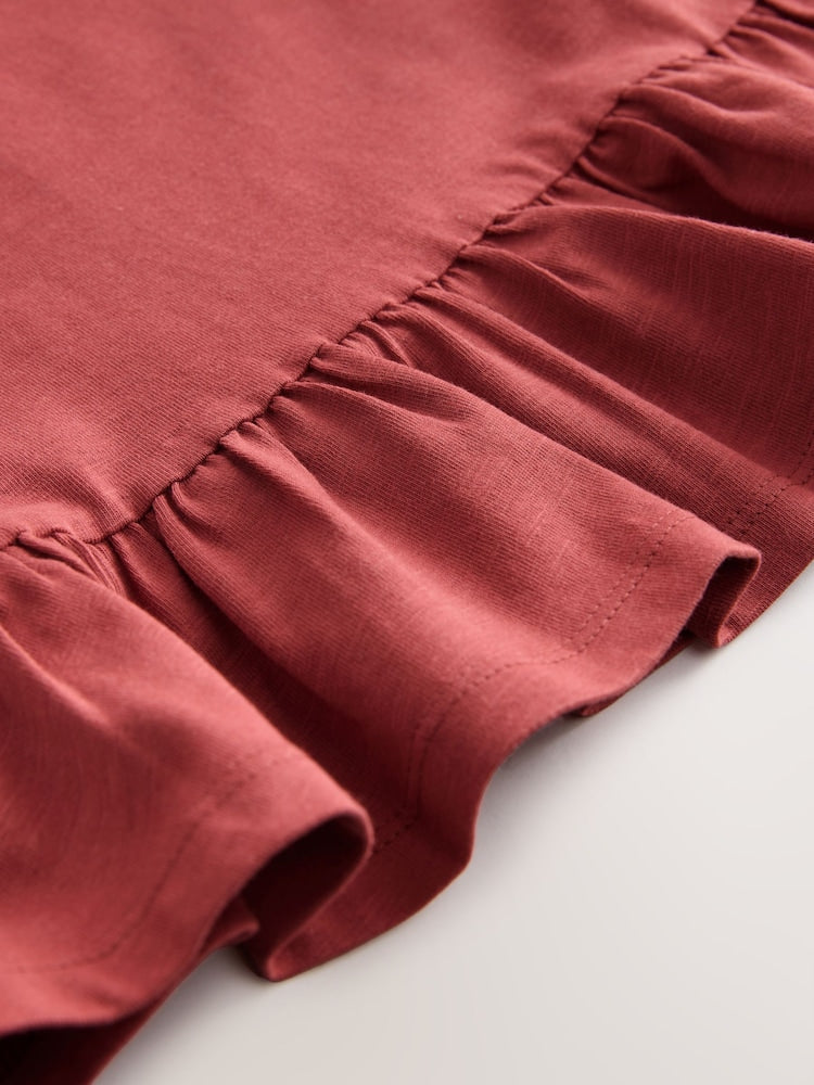 Rust Brown Short Sleeve Peplum T-Shirt (3mths-7yrs)