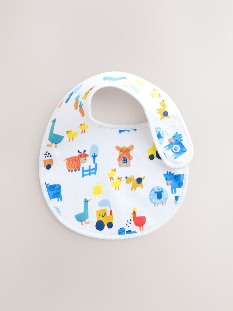 Multi Farm 5 Pack Baby Bibs