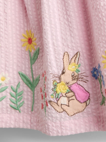 JoJo Maman Bébé Pink Flopsy Bunny Embroidered Dress &amp; Knicker Set