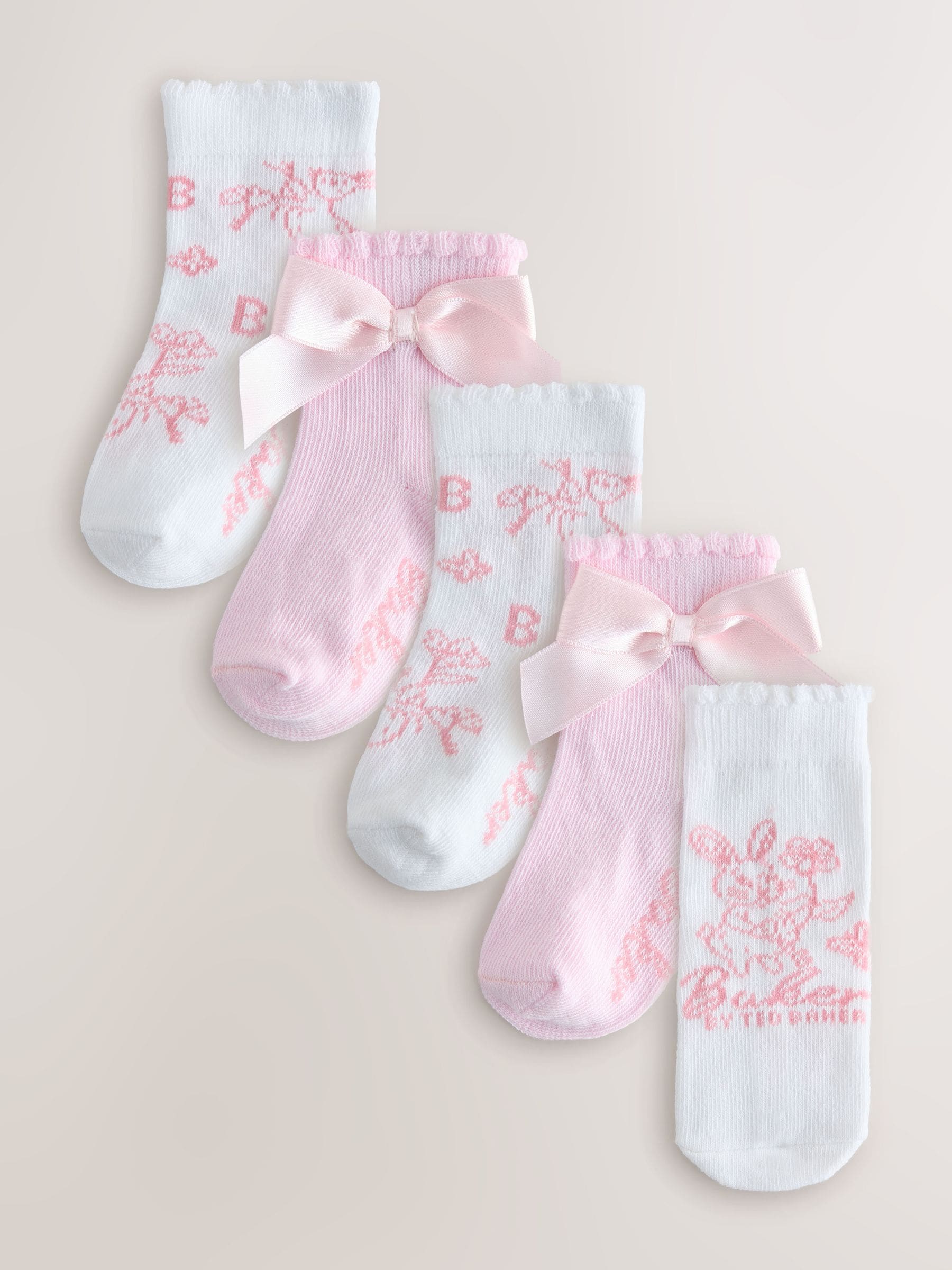 Baker by Ted Baker 5 Pack Socks - Size Up To 3 Months (50 - 62cm) - Option 1