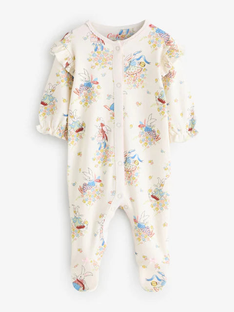 Cream Bunny Cath Kidson Bunny Baby Sleepsuit