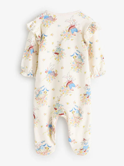 Cream Bunny Cath Kidson Bunny Baby Sleepsuit