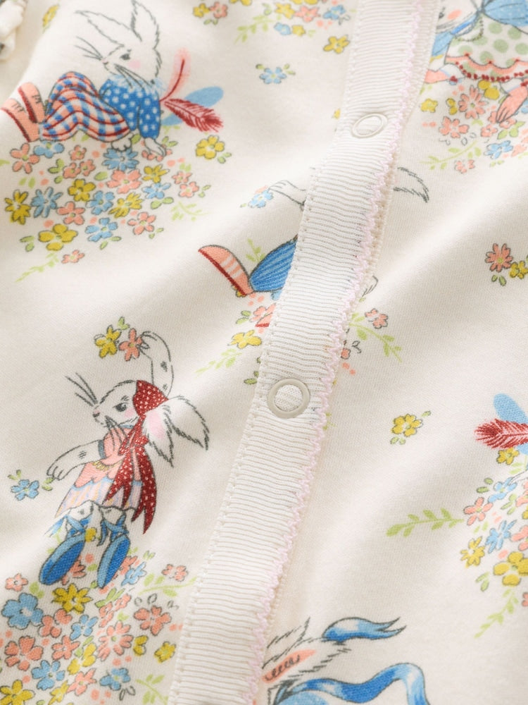 Cream Bunny Cath Kidson Bunny Baby Sleepsuit