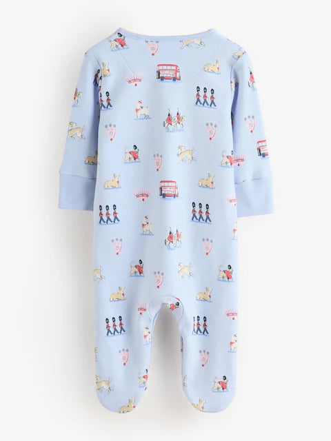 Blue Cath Kidston London Baby Sleepsuit