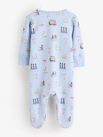 Blue Cath Kidston London Baby Sleepsuit