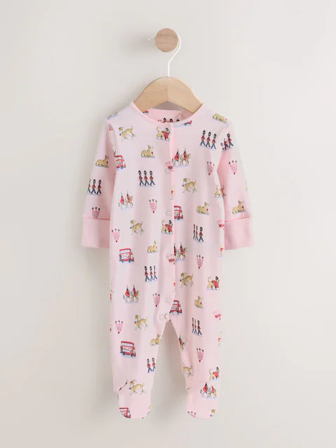 Pink Cath Kidston London Baby Sleepsuit