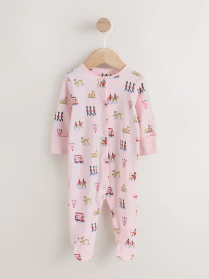 Pink Cath Kidston London Baby Sleepsuit