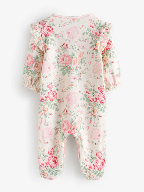 Pink/Cream Cath Kidston Baby Sleepsuit