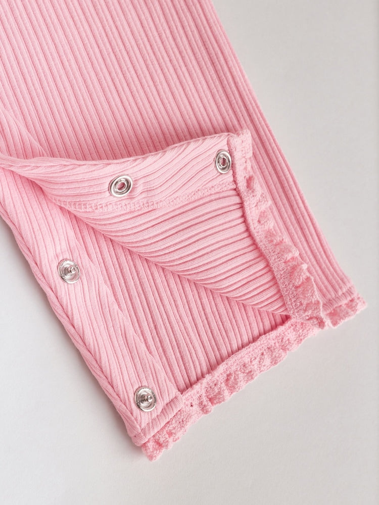 Pink Tonal Button Through Wide Leg