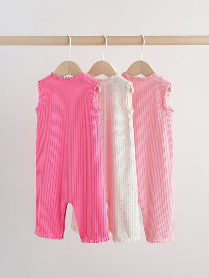Pink Tonal Button Through Wide Leg