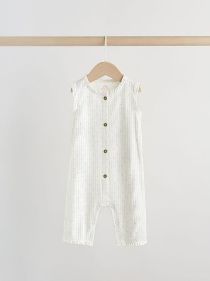 Pink Tonal Button Through Wide Leg