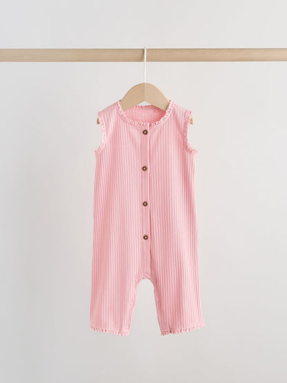 Pink Tonal Button Through Wide Leg