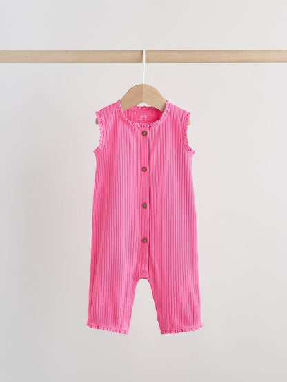 Pink Tonal Button Through Wide Leg