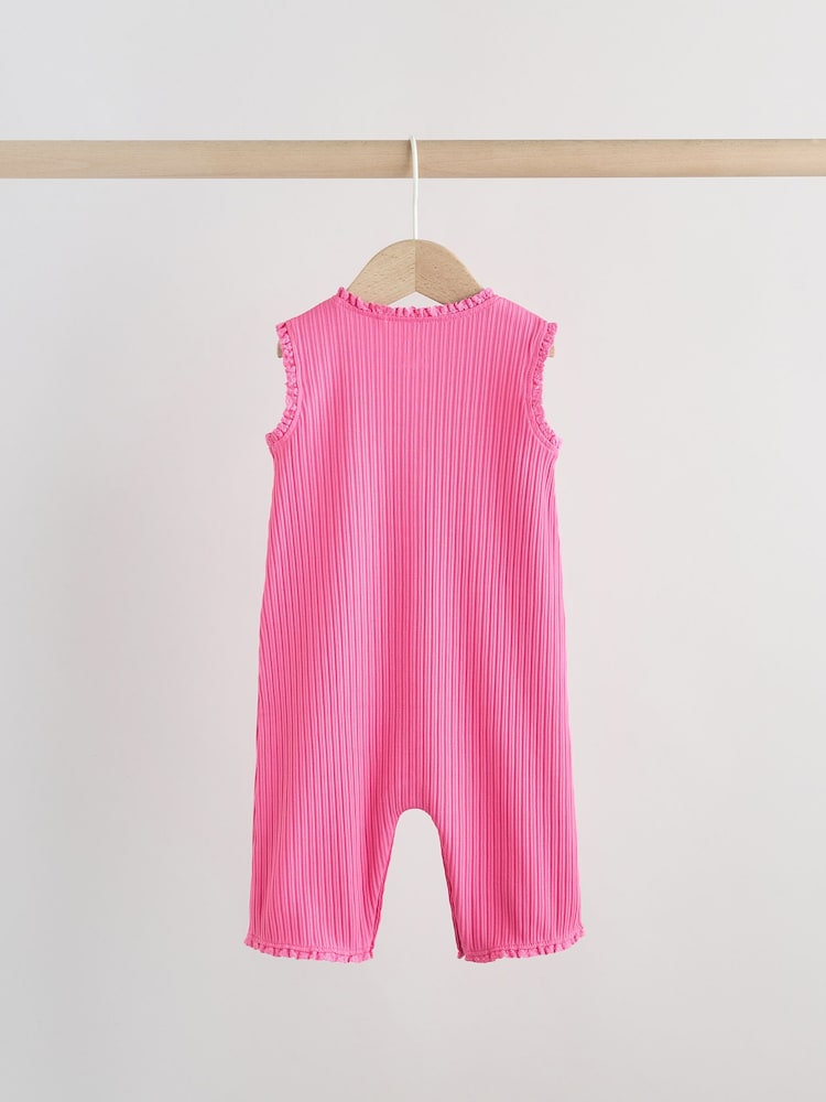 Pink Tonal Button Through Wide Leg