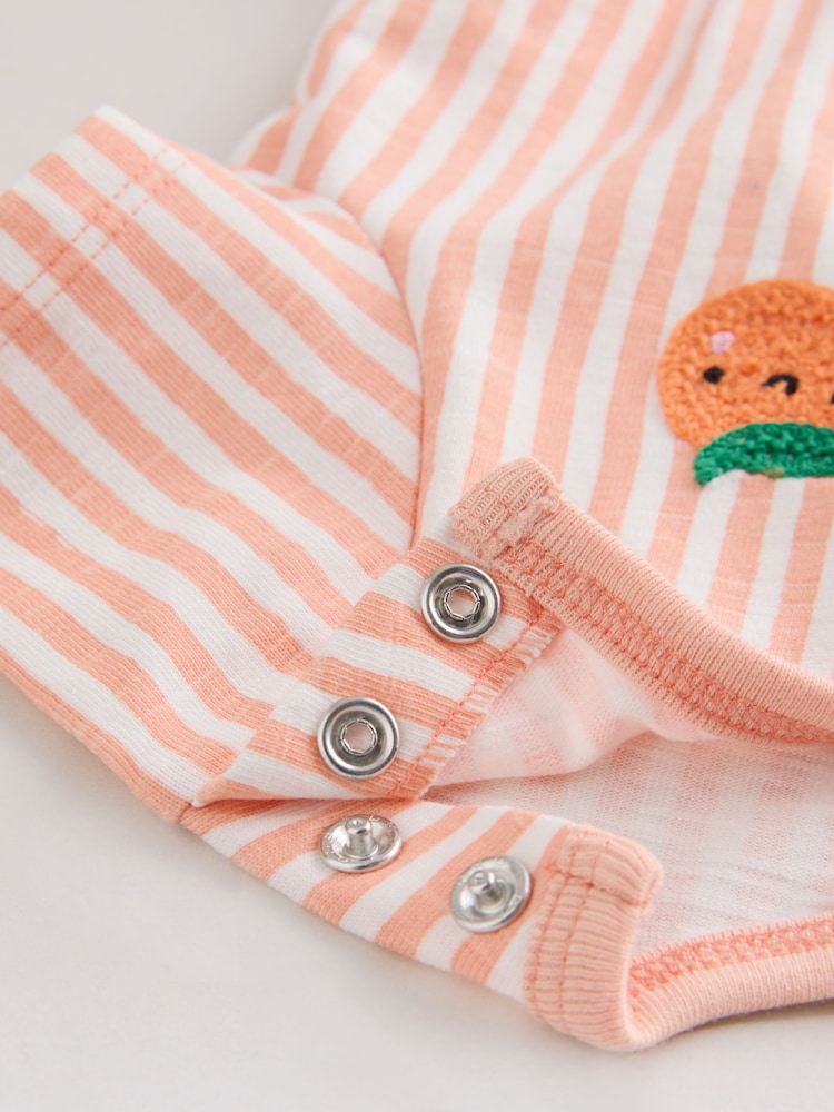 Blue and Orange Striped Jersey Sport Rompers 2 Pack