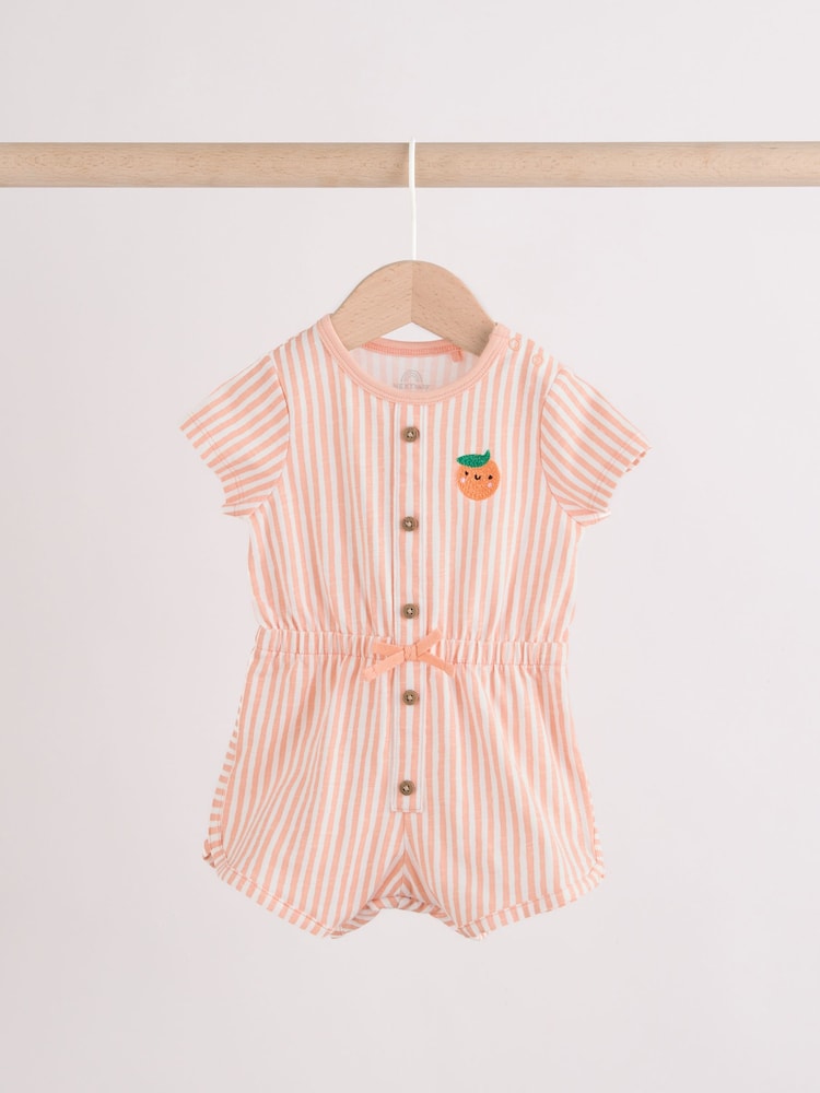 Blue and Orange Striped Jersey Sport Rompers 2 Pack