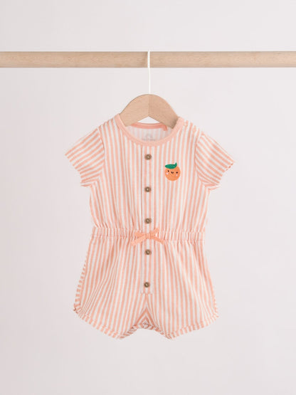 Blue and Orange Striped Jersey Sport Rompers 2 Pack